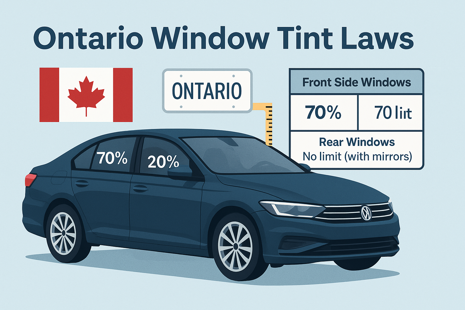 Ontario Window Tint Percentage Laws: Legal Tint Rules (2025 Guide)